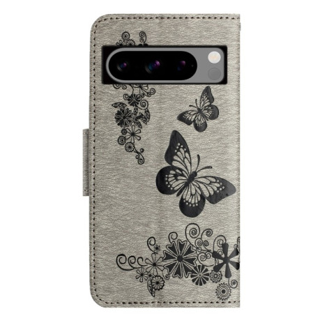 Чехол-книжка Embossed Butterfly для Google Pixel 8 Pro - серый