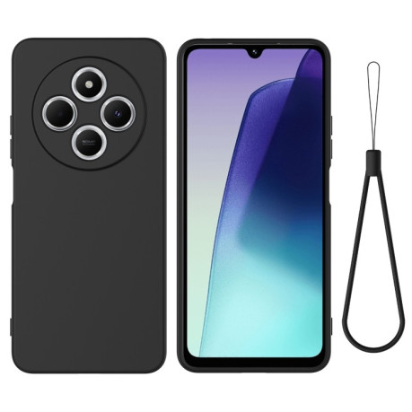 Силиконовый чехол Solid Color Liquid Silicone на Xiaomi Redmi 14C 4G/Poco C75/Redmi A4 5G - черный