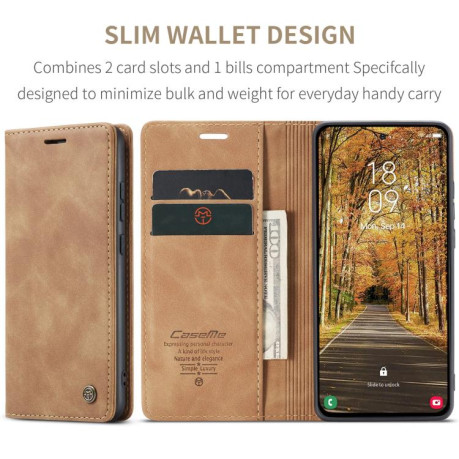 Чохол-книжка CaseMe-013 Multifunctional для Samsung Galaxy S25 Edge 5G - коричневий