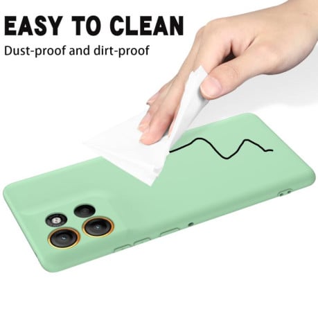 Силиконовый чехол Solid Color Liquid Silicone на Motorola Moto G86 5G - зеленый