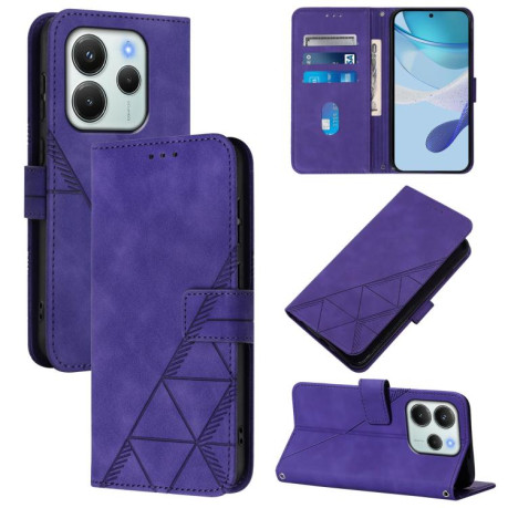 Чохол-книжка Crossbody 3D Embossed Flip Leather Xiaomi Redmi Note 14 4G 164.48mm - фіолетовий
