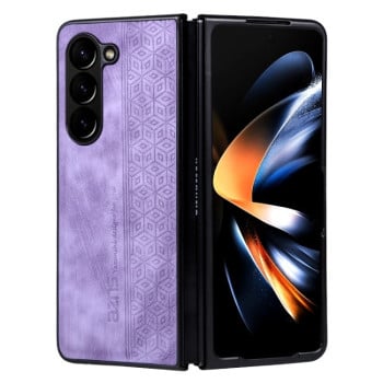 Чехол AZNS с 3D-тиснением и мягким покрытием Skin Feel на Samsung Galaxy Fold 6 - фиолетовый