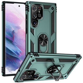 Чохол HMC з поворотним 360 тримачем на Samsung Galaxy S23 Ultra 5G - темно-зелений