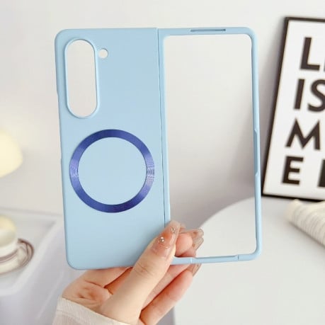 Противоударный чехол Skin Feel MagSafe Magnetic для Samsung Galaxy  Fold 6 - синий