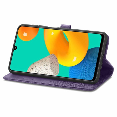 Чохол-книжка Lucky Clover Halfway Mandala Embossing Pattern Samsung Galaxy M32/A22 4G - фіолетовий