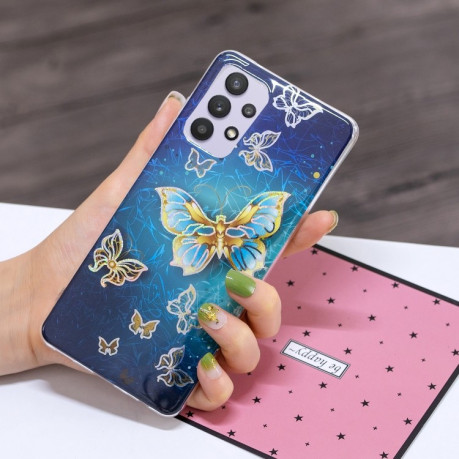 Противоударный чехол Plating для Samsung Galaxy A32 5G- Butterfly
