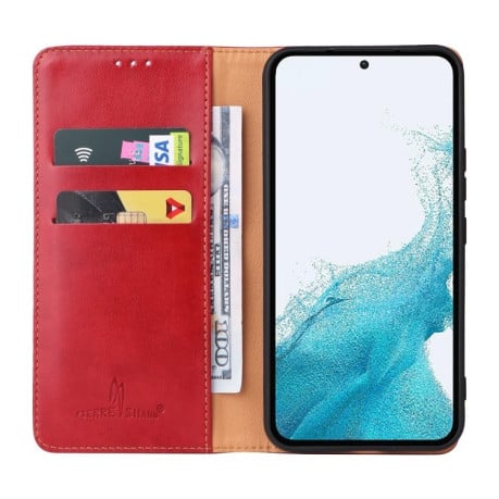 Кожаный чехол-книжка Fierre Shann Genuine leather Samsung Galaxy A54 5G - красный