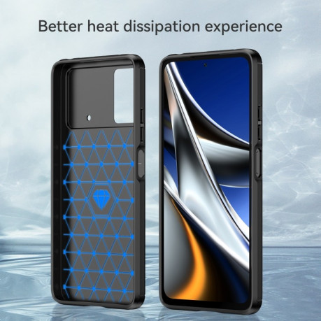 Чохол Brushed Texture Carbon Fiber на Xiaomi Poco X4 Pro 5G - чорний