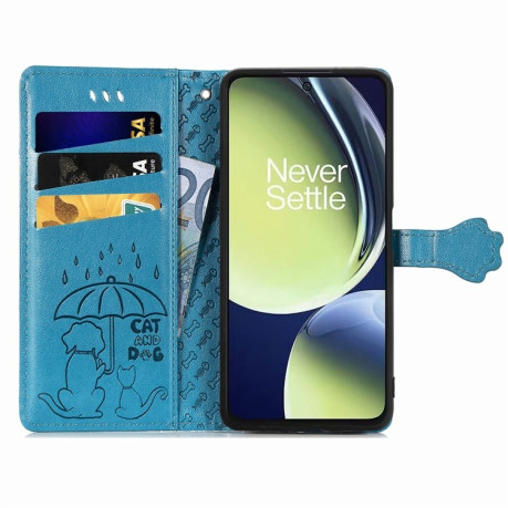 Чехол-книжка Cat and Dog для OnePlus Nord N30/CE 3 Lite - синий