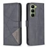 Чехол-книжка с фактурой Rhombus и магнитным хлястиком на Infinix Hot 60 Pro+ 4G - черный