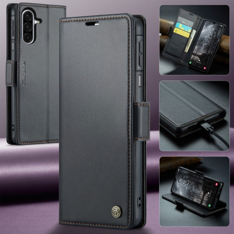 Чохол-книжка CaseMe 023 Butterfly Buckle Litchi Texture RFID Anti-theft Leather  для Samsung Galaxy A26 5G - чорний