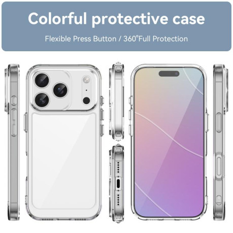 Противоударный чехол Colorful Acrylic Series для iPhone 17 Pro - прозрачный