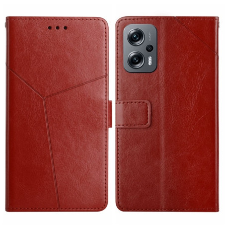 Чехол-книжка Y Stitching для Xiaomi Poco X4 GT - коричневый