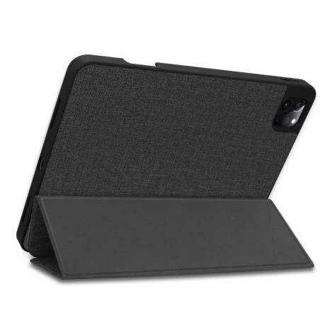 Противоударный чехол-книжка Fabric Denim на iPad Pro 12.9 inch 2020 -черный