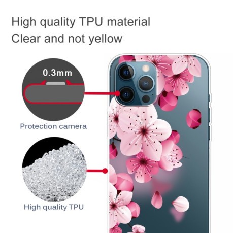 Чехол Painted Pattern для iPhone 13 Pro Max - Cherry Blossoms