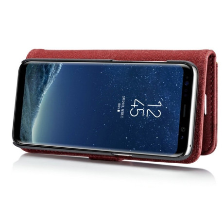 Кожаный чехол-книжка DG.MING Crazy Horse Texture на Samsung Galaxy S8+ / G955 - винно-красный