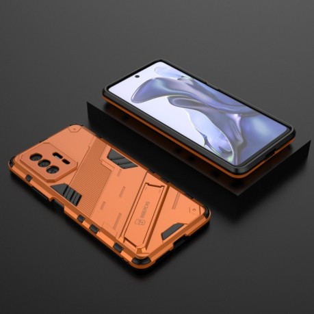 Противоударный чехол Punk Armor для Xiaomi Mi 11T / 11T Pro - оранжевый