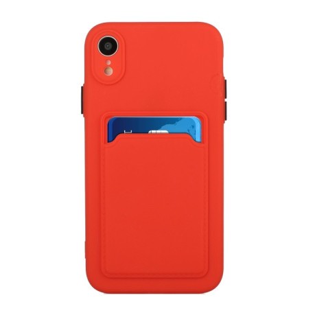 Противоударный чехол Card Slot Design для iPhone XR - красный