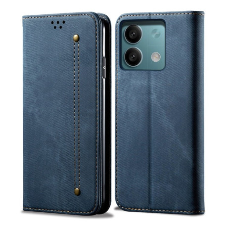 Чехол книжка Denim Texture Casual Style на Xiaomi Redmi Note 13 5G - синий