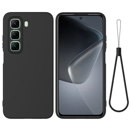 Силіконовий чехол Solid Color Liquid Silicone на Infinix Hot 50 Pro+ - чорний