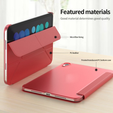 Чехол-книжка Matte Translucent Deformation для iPad mini 6 - розовое золото