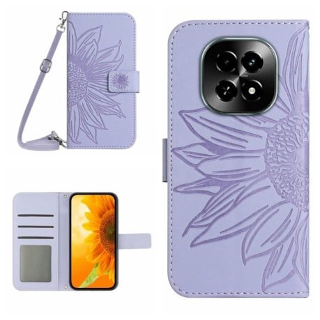 Чехол-книжка Skin Feel Sun Flower для Realme C63 5G - фиолетовый