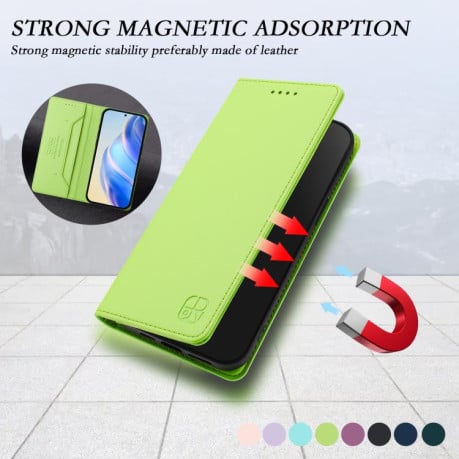 Чехол-книжка RC01 Dual-Folded Magnetic Suction RFID на Xiaomi Redmi Turbo 5 Max / Poco X8 Pro Max — травяной