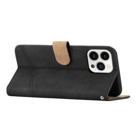 Чехол-книжка Stitching Skin Feel для iPhone 16 Pro Max - черный
