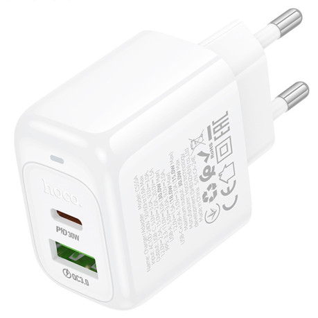 Быстрая зарядка Hoco CS55A Surplus PD30W+QC3.0 (1USB-A/1C) - белая