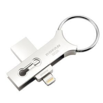 32GB Скоростная USB флешка Lightning Водонепроницаемая с поддержкой отпечатка пальца POFAN F03 для iPhone, iPad