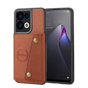 Противоударный чехол Double Buckle для OPPO Reno 8 - коричневый