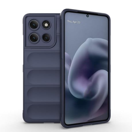 Силиконовый чехол Magic Flannel на Motorola Moto G86 Power - синий