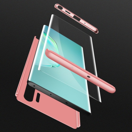 Противоударный чехол GKK Three Stage Splicing Full Coverage на Samsung Galaxy Note10+Plus- розовое золото