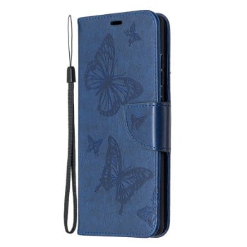 Чехол-книжка Butterflies Pattern на Samsung Galaxy S20 FE - синий