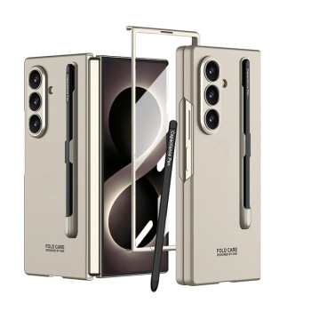 Чохол-книжка Gkk з тримачем на стилуса на Samsung Galaxy Fold8 Ultra 5G — титаново-сірий
