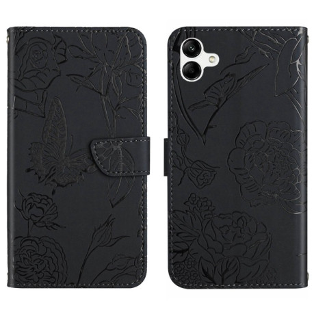 Чехол-книжка Skin Feel Butterfly Embossed для Samsung Galaxy A05 - черный