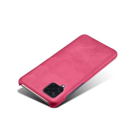 Противоударный чехол Calf Texture для Samsung Galaxy M22 - пурпурно-красный