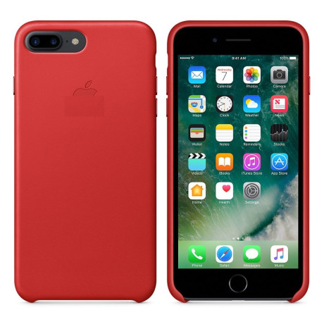 Кожаный Чехол Leather Case  RED для iPhone 7 Plus/ 8 Plus