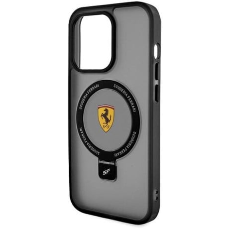 Оригінальний чохол Ferrari Ring Stand 2023 Collection MagSafe для iPhone 15 Pro Max - Transparent and Black