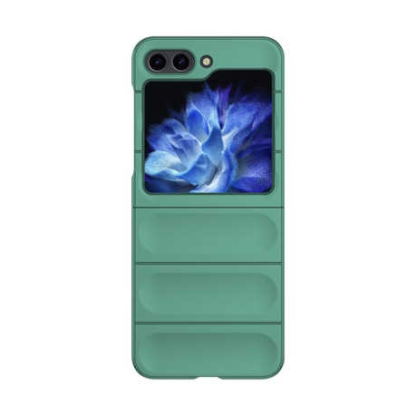 Противоударный чехол Skin Feel Magic Shield для Samsung Galaxy Flip 5 - темно-зелёный