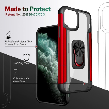 Противоударный чехол Iron Man with Ring Holder для iPhone 11 Pro Max - черный