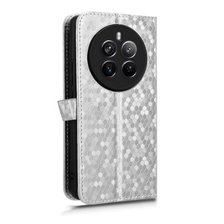 Чехол-книжка Honeycomb Dot для Realme 12 Pro / 12 Pro+ - серебристый