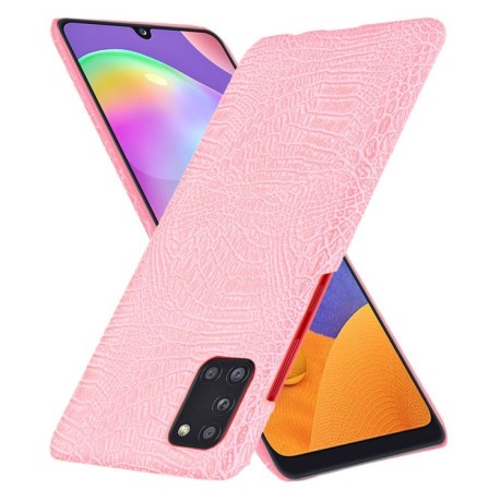Ударопрочный чехол Crocodile Texture на Samsung Galaxy A31 - розовый