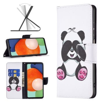 Чехол-книжка Colored Drawing Pattern для Samsung Galaxy A13 4G - Panda