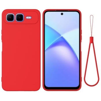 Силиконовый чехол Solid Color Liquid Silicone для Infinix Smart 10 Plus 4G — красный