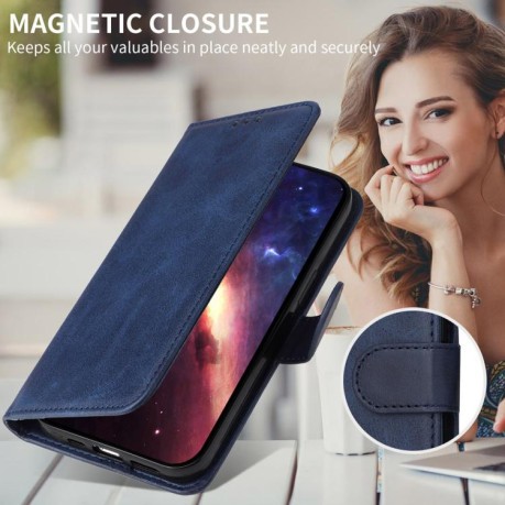 Чохол-книжка Classic Calf Texture на Motorola Edge 60 Fusion / Edge 5G 2025 - синій