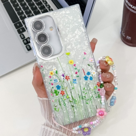 Чохол Electroplating Laser Flower Texture для Samsung Galaxy S25+ 5G - Little Wildflower 