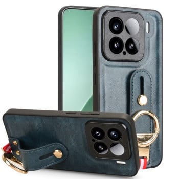 Протиударний чохол Wristband Leather Back для Xiaomi 15 - синій