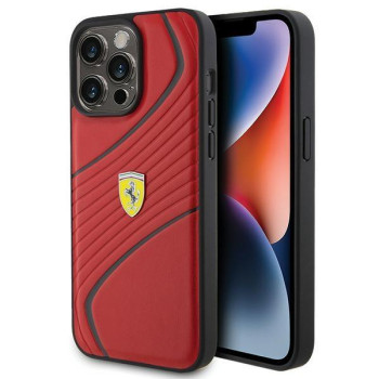 Оригинальный чехол Ferrari Twist Metal Logo Case для iPhone 15 Pro Max - red