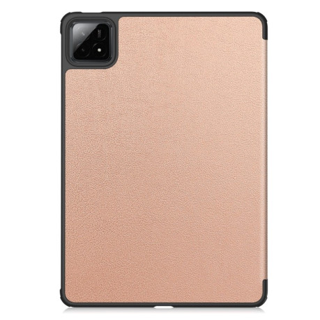 Чохол Custer Texture Three-folding Sleep/Wake-up для Xiaomi Pad 7/7 Pro- чорний - рожеве золото